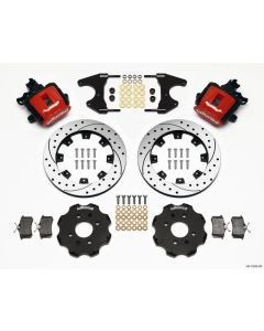 Wilwood Combination Parking Brake Rear Kit 12.19in Drilled Red Civic / Integra Drum 2.46 Hub Offset - 140-10209-DR