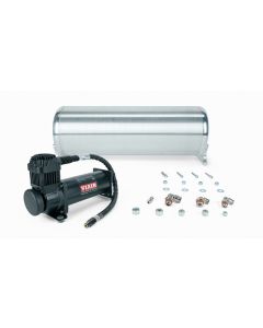 Air Lift 18in FLO Tank w/ Viair 444c Black Compressor (Incl. Fittings & Tank Mounting Hardware) - 27767
