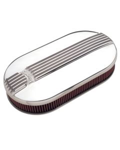 Edelbrock Air Cleaner Classic Series Oval Aluminum Top Dual Carburetor Polished - 4119