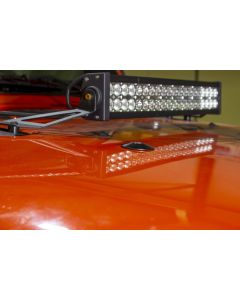 Kentrol 97-19 Jeep Wrangler JK/TJ Hood Bumper Deletes Black Powdercoat Stainless Steel - 50723