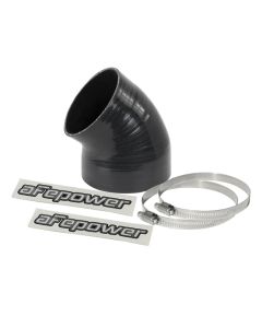 aFe Magnum FORCE CAI Univ. Silicone (4.125in to 3.5in ID / 49 Deg.) Elbow Reducing Coupler - Black - 59-00085