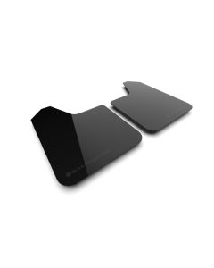 Rally Armor Universal UR Black Mud Flap w/ Metallic Black Logo - Pair - MF12-UR-BLK-MBK-LRT