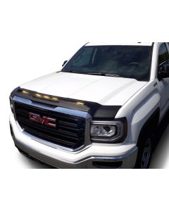 AVS 2014-2018 GMC Sierra 1500 Aeroskin Low Profile Hood Shield w/ Lights - Black - 753075