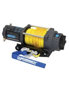 Superwinch 4500 LBS 12V DC 1/4in x 50ft Synthetic Rope Terra 4500SR Winch - Gray Wrinkle - SUPE-1145270