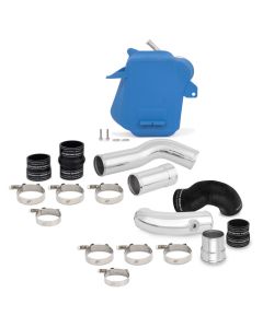 Mishimoto 11-16 Ford 6.7L Powerstroke Air-To-Water Intercooler Kit - Wrinkle Blue w/ Polished Pipes - MMINT-F2D-11KBLP