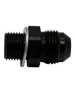 DeatschWerks 8AN Male Flare to M16 X 1.5 Male Metric Adapter (Incl Washer) - Anodized Matte Black - 6-02-0619-B