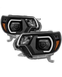 xTune Toyota Tacoma 12-15 Headlights - Light Bar DRL - Black PRO-JH-TTA12-LBDRL-BK - 9037542