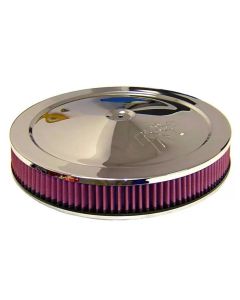 K&N 14in Red Custom Air Cleaner Assembly - 5.125in ID x 14in OD x 3.87in H - 60-1263