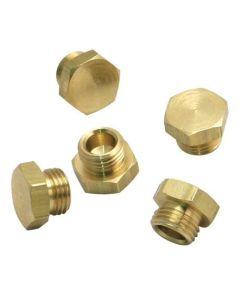 S&S Cycle Bowl Plug Threaded Brass - 5 Pack - 11-2092