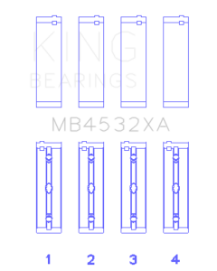 King Engine Bearings Mercedes Benz Om 642.822/36/910/20/30/70 (Size +0.25mm) Main Bearing Set - MB4532XA0.25