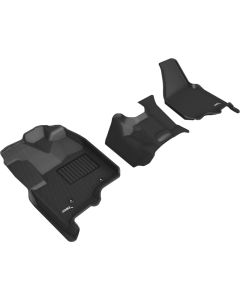 3D MAXpider 12-16 Ford F-250 350 450 Bench Seat No Floor Shift Kagu 1st Row Floormats - Black - L1FR08911509