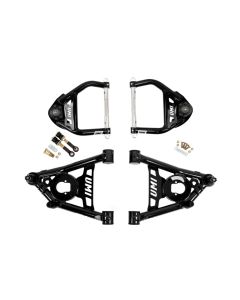 UMI Performance 64-72 GM A-Body Tubular Upper & Lower Front A-Arm Kit - Black - 403133-B