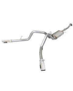 aFe MACHForce XP Exhaust 3in SS Dual Side Ext CB w/ Polished Tips 2015 Ford F150 5.0L V8 CC/SB EC/LB - 49-43074-P