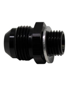 DeatschWerks 8AN Male Flare to M14 X 1.5 Male Metric Adapter (Incl Washer) - Anodized Matte Black - 6-02-0618-B