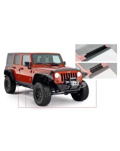 Bushwacker 07-18 Jeep Wrangler Unlimited Trail Armor Rocker Panel and Sill Plate Cover - Black - 14012