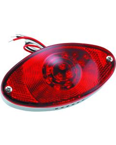 Bikers Choice Chrome LED Cateye Taillight Red Lens DOT Universal - 489649
