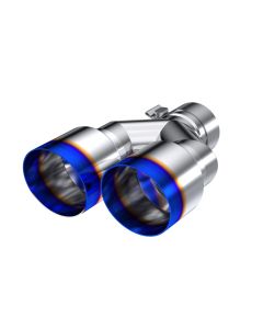 MBRP 2.5" ID Dual 3.5" OD Out Staggered Left 9.5" | Right 9" Length Single Wall Burnt End Tip- MBRP- - T5170BE