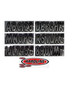 Hardline Boat Lettering Registration Kit 3 in. - 200 Chrome/Black - CHBKG200