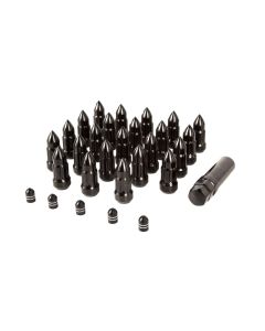 Rugged Ridge Bullet Lug Nut and Valve Stem Cap Kit Black 1/2-20 - 16715.27