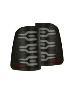 AlphaRex 19-21 Dodge Ram 1500 Luxx-Series LED Tail Lights Black w/Activ Light/Seq Signal - 640040