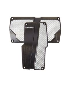 NRG Brushed Aluminum Sport Pedal A/T - Black w/Silver Carbon - PDL-150BK