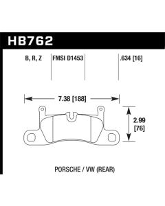 Hawk 15-17 Porsche Cayenne / 15-16 Volkswagen Toureg HPS Street Rear Brake Pads - HB762F.634