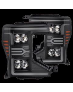 AlphaRex 20-22 Ford F-250/350/450 SD NOVA-Series LED Proj Headlights Bk w/Actv Light SeqSig & SBDRL - 880338