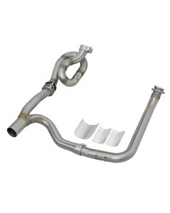 aFe POWER Twisted Steel Y-Pipe w/ Loop Relocation Pipe 12-18 Jeep Wrangler (JK) V6 3.6L - 48-46207-PK