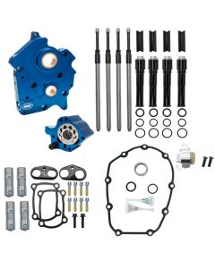 S&S Cycle 2017+ M8 Oil Cooled Models Cam Chest Kit w/o Cam - Black Pushrod Tubes & Chain Tensioner - 310-1262