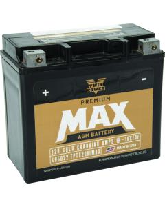 Twin Power GYZ-20HL Premium MAX Battery Replaces H-D 65989-97A Made in USA 320 CCA - 485022