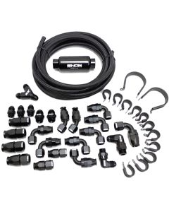 Snow Performance 8AN Braided Stainless Fuel Line Kit - Black Line - SNF-60801B