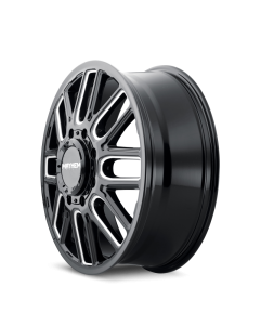 Mayhem 8107D Cogent Dually 20x8.25 / 8x200 BP / 115mm Offset / 142mm Hub Black w/Milled Spokes Wheel - 8107D-2877BMF115