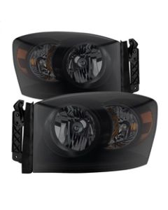 xTune Dodge Ram 1500 06-08 Amber Crystal Headlights Black Smoked HD-JH-DR06-AM-BSM - 9030369