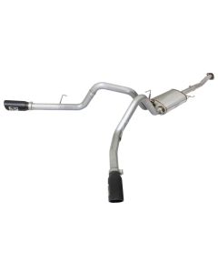 aFe MACHForce XP Exhaust 3in SS Dual Side Exit CB w/ Black Tips 15 Ford F150 Ecoboost V6-2.7L/3.5L - 49-43070-B