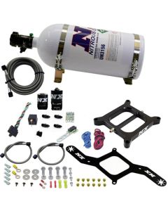 Nitrous Express 4150 RNC Conventional Nitrous Plate Kit w/.375in Solenoid w/10lb Bottle - 55140-10