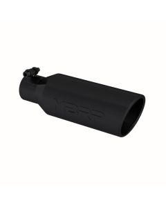 MBRP Black Coated 4" OD 2.5" Inlet 12" Length Angled Cut Rolled End Clampless-No Weld Exhaust Tip- M - T5150BLK