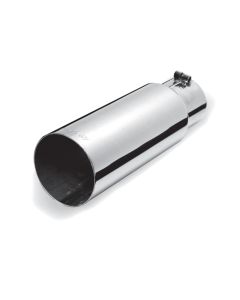 Gibson Round Single Wall Straight-Cut Tip - 3.5in OD/3in Inlet/12in Length - Stainless - 500350