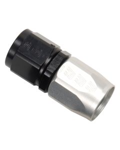 Russell Performance -6 AN Black/Silver Straight Full Flow Hose End - 610023