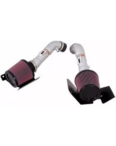 K&N 07-08 350z Dual Silver Typhoon Short Ram Intake - 69-7071TS