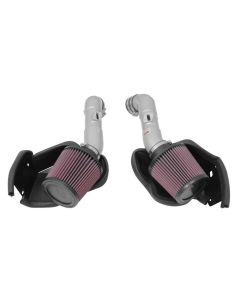 K&N 14-15 Infiniti Q50 3.7L V6 Dual Silver Typhoon Short Ram Intakes - 69-7083TS