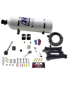Nitrous Express 4150 4-BBL/Gasoline Nitrous Kit (100-500HP) w/15lb Bottle - 50040-15