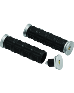 Kuryakyn Dillinger Grips 1in Silver - 6676