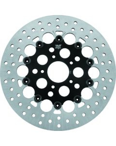 Twin Power 84-17 Big Twin Exc 11.8 and Lug Mount 84-13 XL Front 11.5 Floating Rotor W/Holes Black - 666833