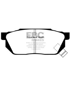 EBC Brakes Yellowstuff Our Flagship range Front Disc Brake Pad Set FMSI D256 Honda Front- EBC-DP4570