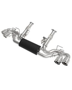 aFe MACH Force-Xp 3in to 2-1/2in 304SS Cat-Back 2020 Chevy Corvette (C8) 6.2L - Polished Tip - 49-34124-P