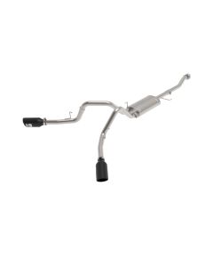 aFe Vulcan 3in 304 SS Cat-Back Exhaust 2021 Ford F-150 V6 2.7L/3.5L (tt)/V8 5.0L w/ Black Tips - 49-33126-B