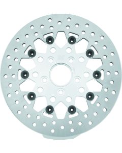 Twin Power 84-17 Big Twin Exc 08-17 FLH FLT Rear 11.5 Floating Rotor Silver Mesh - 666840
