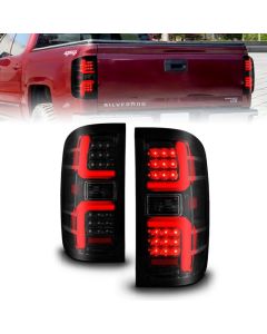 ANZO 15-19 Chevrolet Silverado 2500 HD/3500 HD LED Taillight w/ Sequential Black Housing/Smoke Lens - 311451