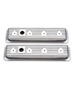 Edelbrock Valve Cover Signature Series Chevrolet 1987-1995 262-400 CI V8 Low Chrome - 4446