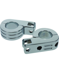 Bikers Choice Chrome Billet Highway Peg Mounts for 1.25 Inch Engine Guard Universal Custom Pr - 502318